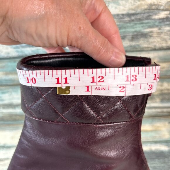 Talbots Boots Womens Size 6 Burgundy Leather Ankle Block Heel Zip Dress Workwear - Picture 11 of 13